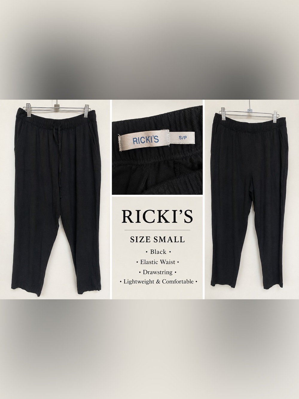 RICKI'S Black Elastic Waist Pants